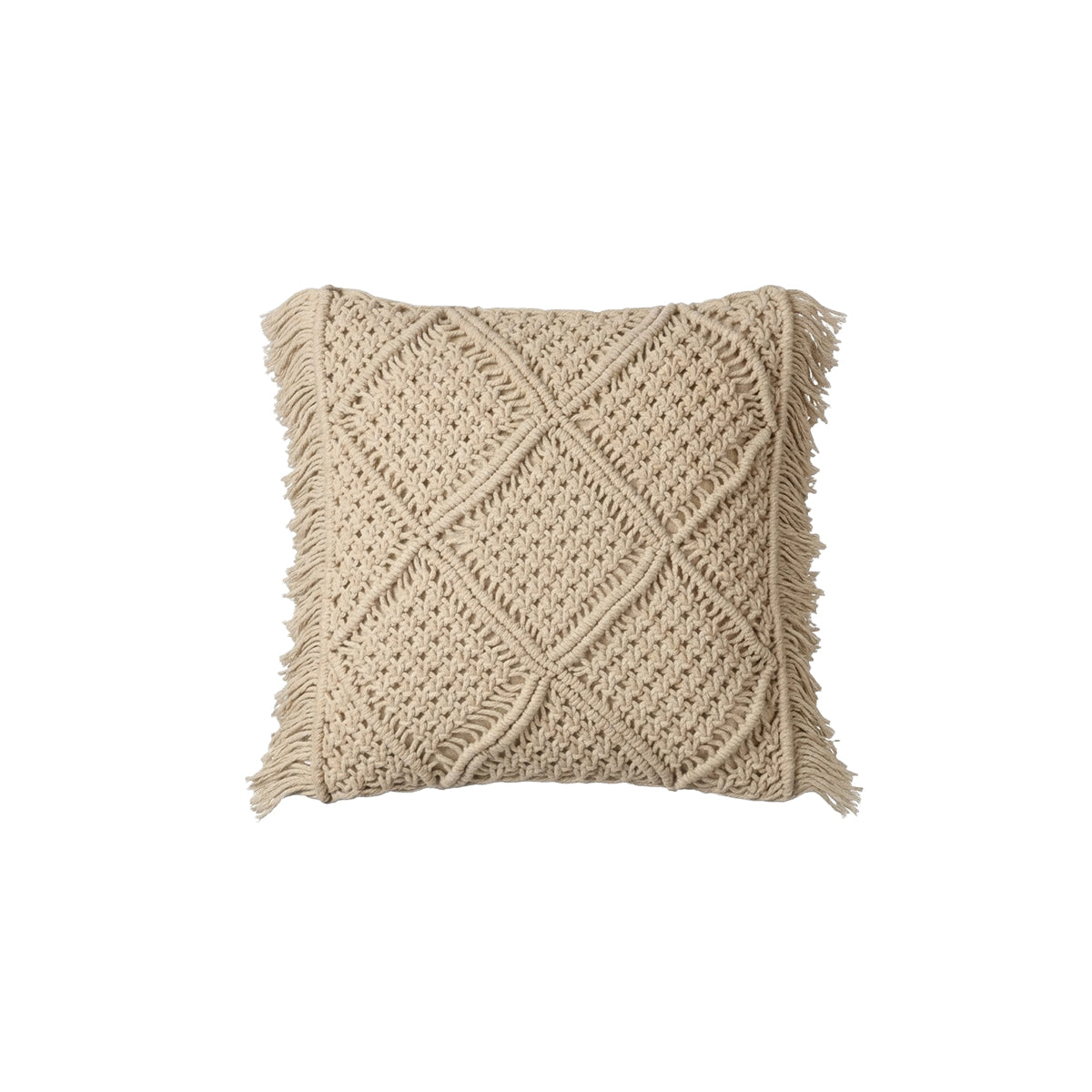 AVOIRR Handmade Macrame Cushion Cover – Boho Decorative Throw Pillow 16x16
