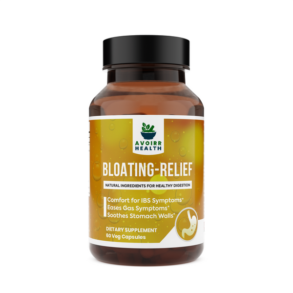 Avoirr Health Bloating & Gas Relief Veg Capsules - Enriched with Triphala & Harde, Promotes Regular Bowel, Cleanses Intestines, Digestive & Gut Health, 60 Count