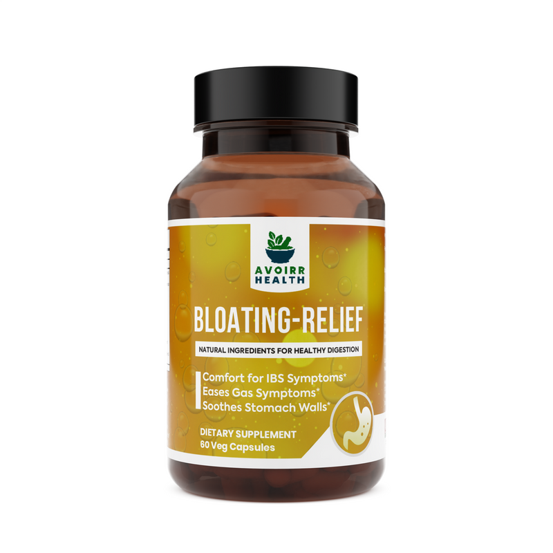 Avoirr Health Bloating & Gas Relief Veg Capsules - Enriched with Triphala & Harde, Promotes Regular Bowel, Cleanses Intestines, Digestive & Gut Health, 60 Count