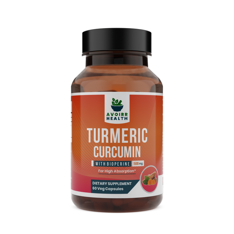 Avoirr Turmeric Curcumin with Bioperine – High Absorption Formula, 1500mg, 60 Veg Capsules