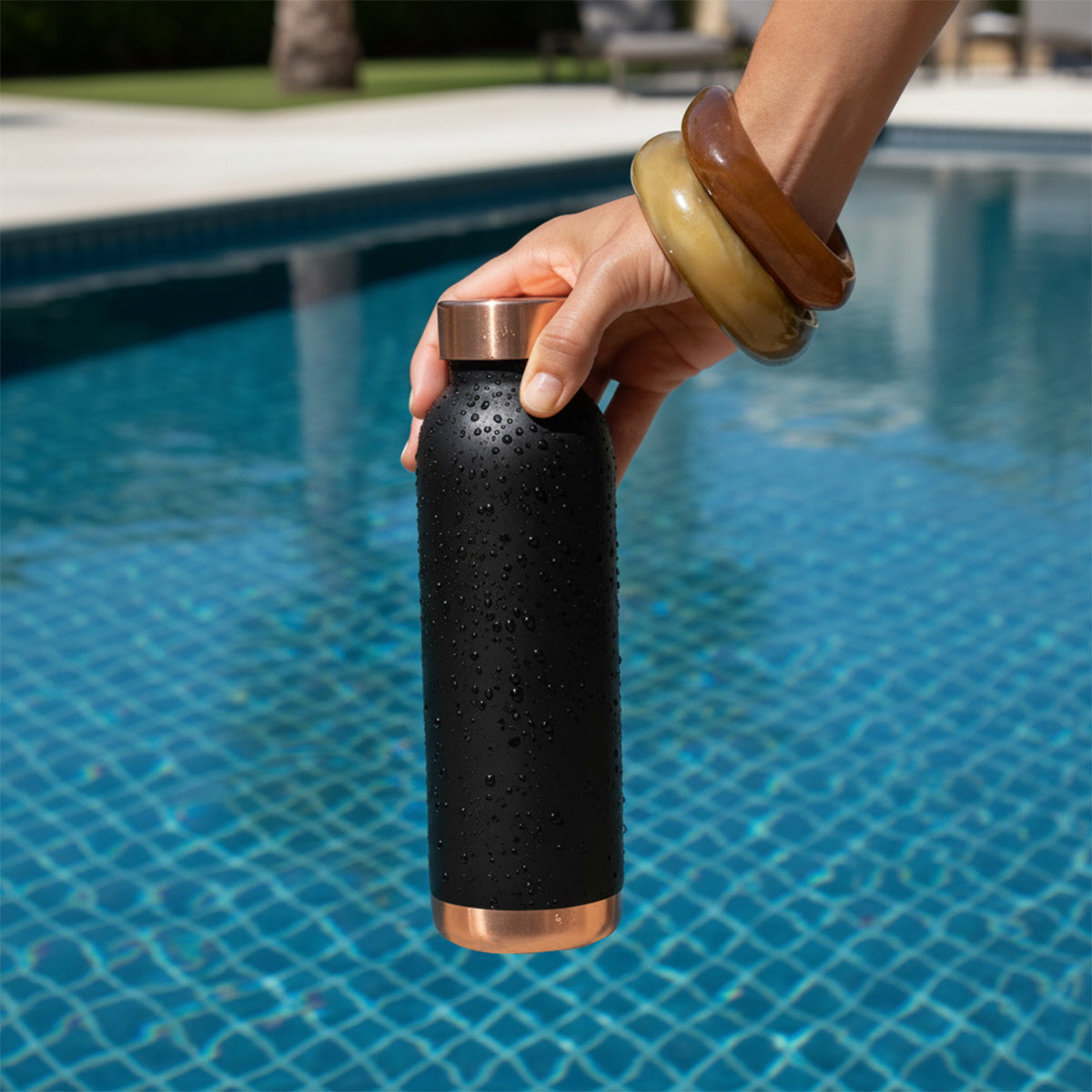 Matte Black Copper Water Bottle – Premium Ayurvedic Hydration | AVOIRR