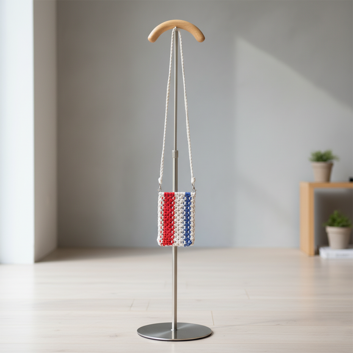 AVOIRR Handmade Macrame Crossbody Bag – Boho Crochet Purse for Women