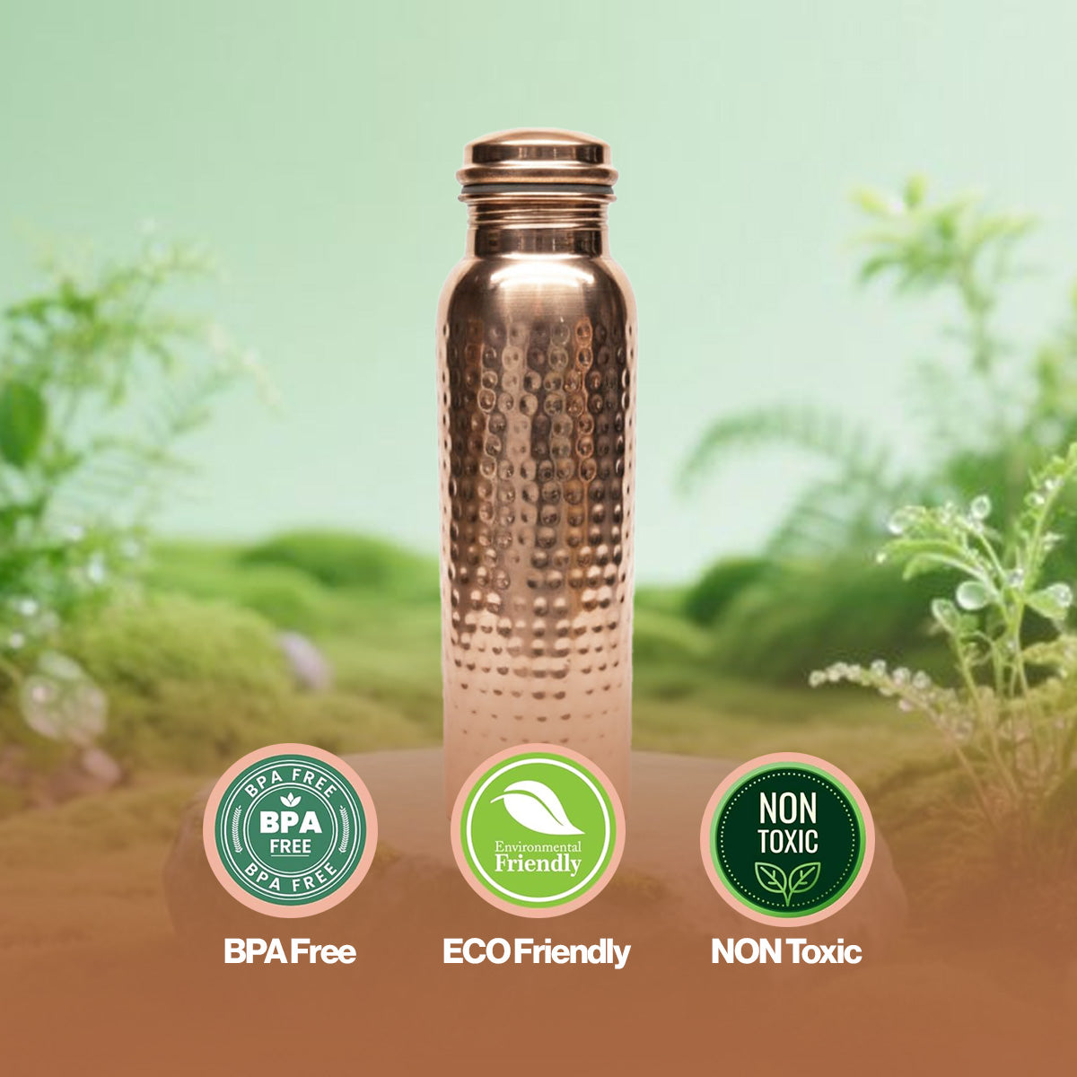 Avoirr Hand Hammered Copper Water Bottle – Artisan Crafted Ayurvedic Bottle