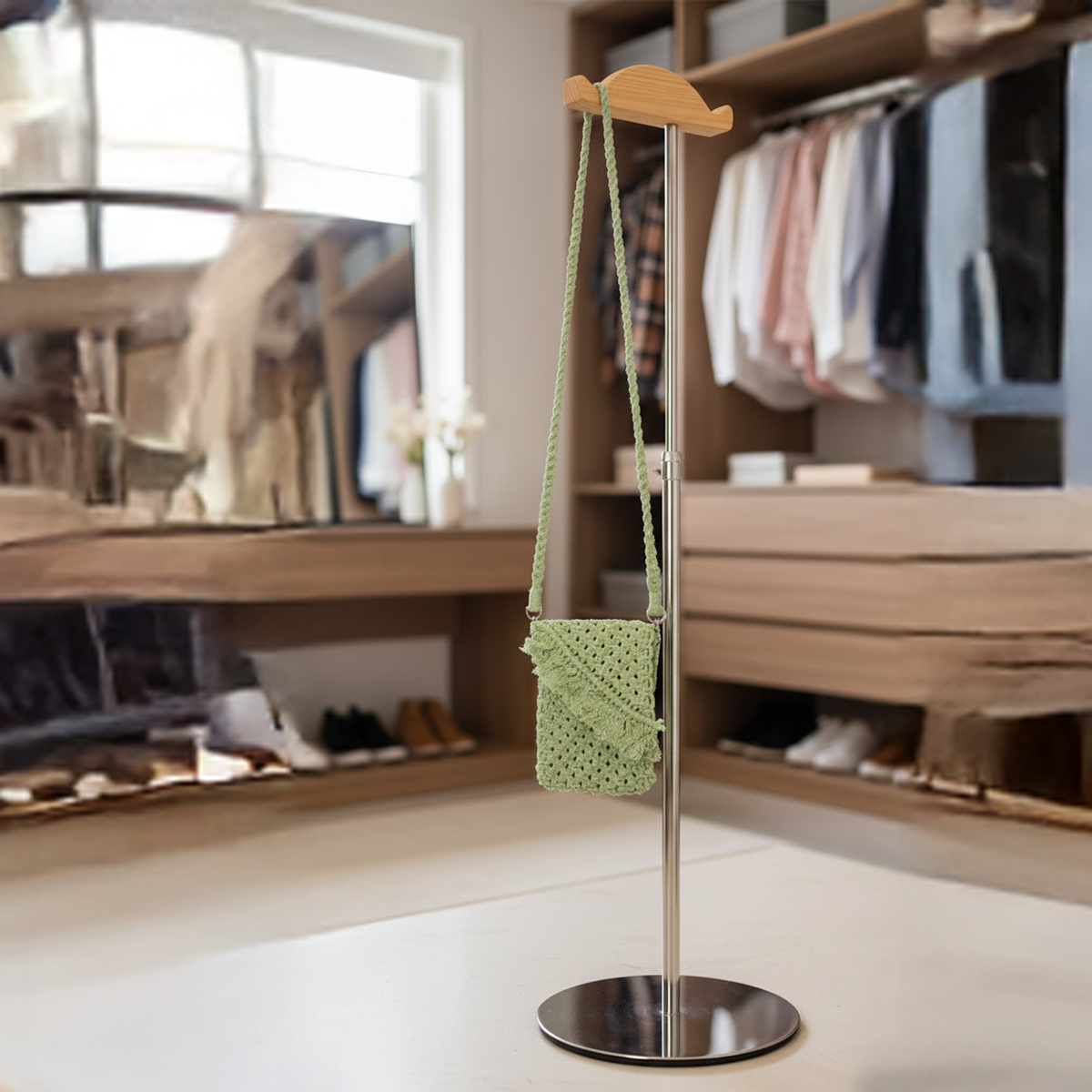 AVOIRR Handmade Olive Macrame Crossbody Bag – Boho Crochet Purse for Women