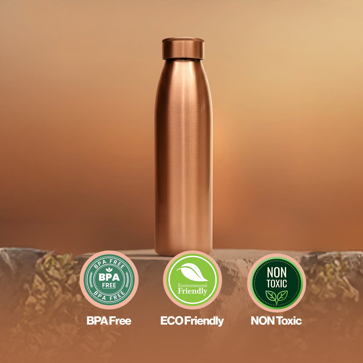 Avoirr Pure Copper Wide Mouth Water Bottle – Minimalist Ayurvedic Hydration Bottle