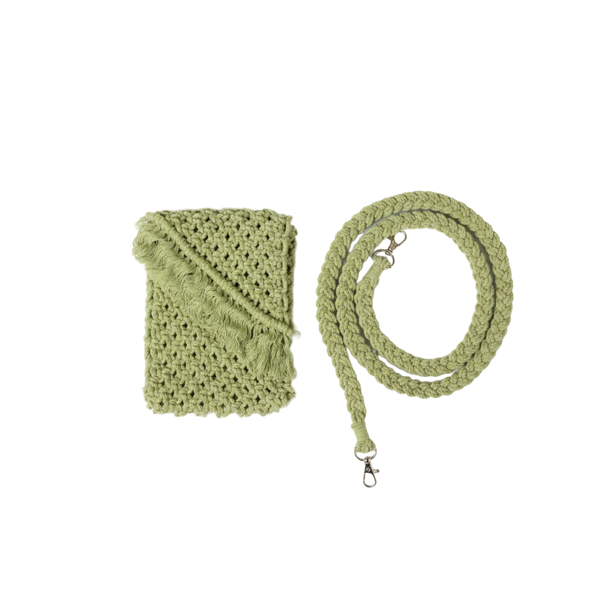 AVOIRR Handmade Olive Macrame Crossbody Bag – Boho Crochet Purse for Women