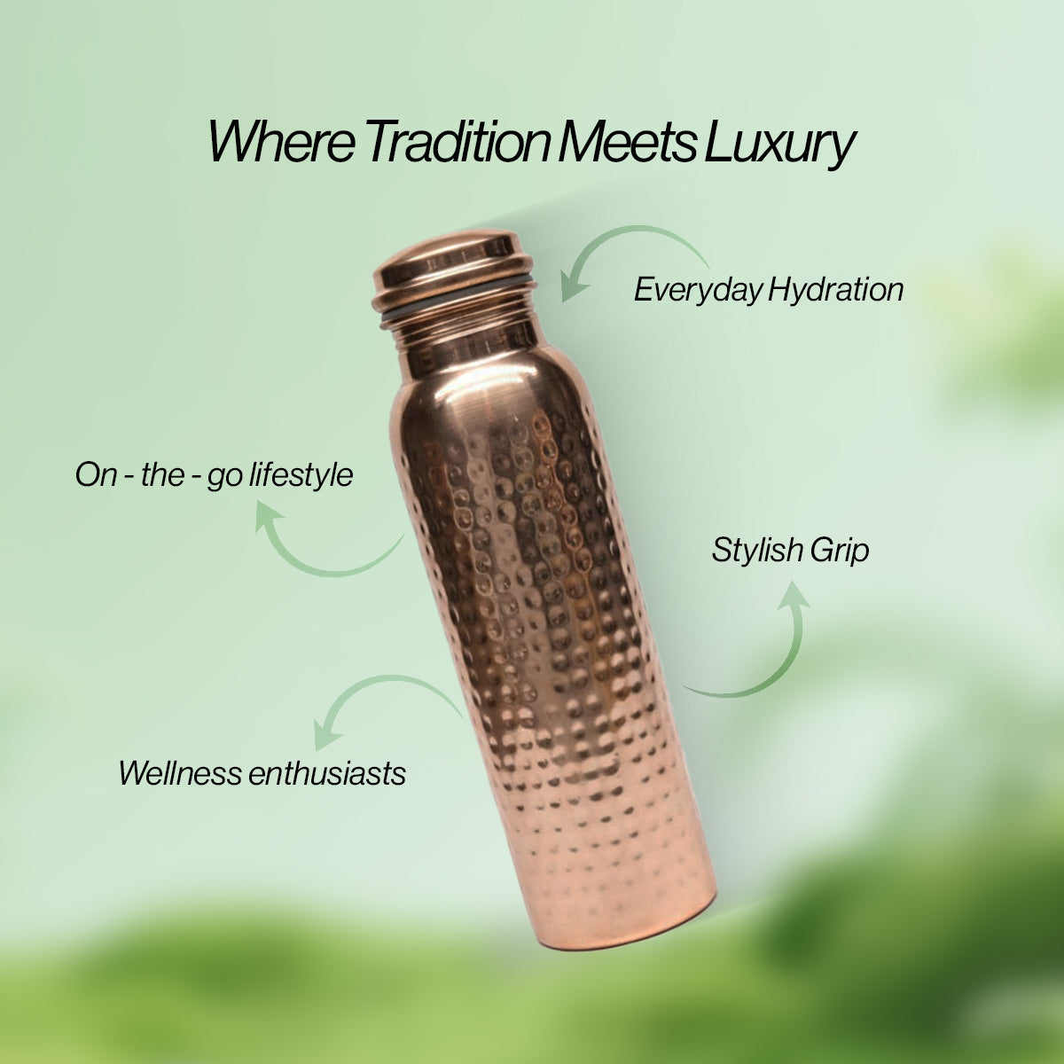 Avoirr Hand Hammered Copper Water Bottle – Artisan Crafted Ayurvedic Bottle