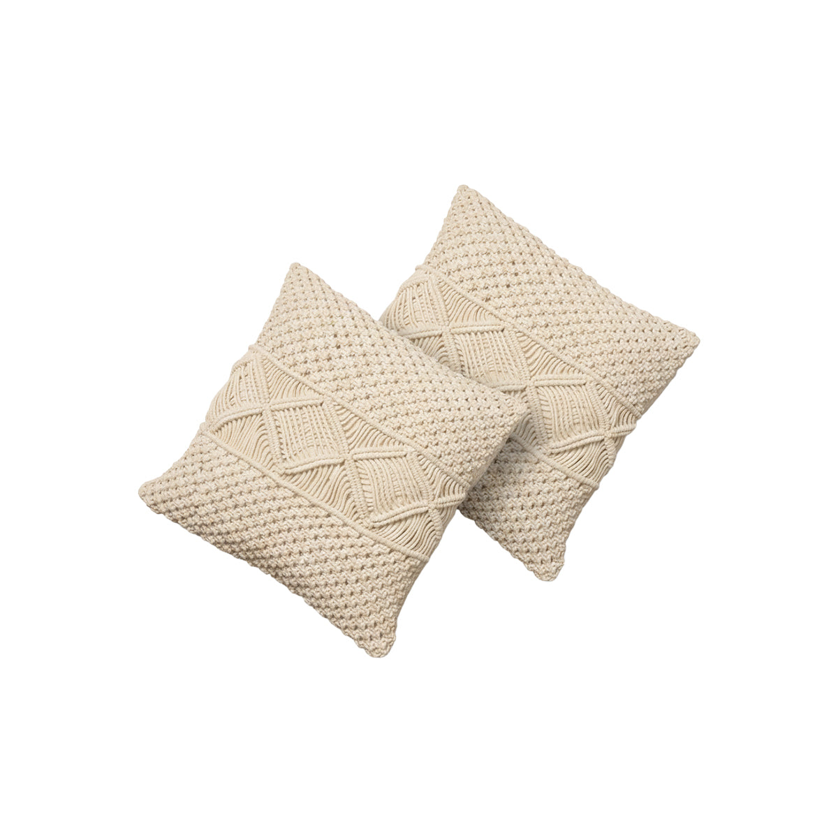 AVOIRR Handmade Macrame Cushion Cover – Boho Decorative Throw Pillow 16x16