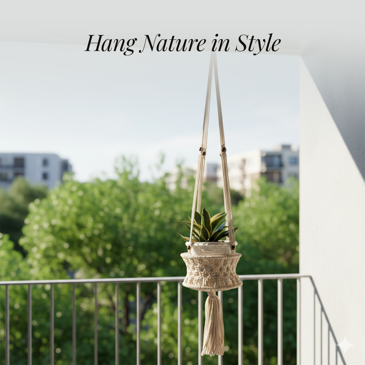 Avoirr Handmade Macrame Plant Hanger | Boho Cotton Hanging Planter Holder