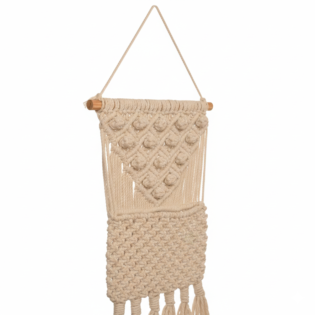 Avoirr Handmade Macrame Magazine Holder Wall Hanging – Boho Cotton Wall Organizer for Magazines, Mail & Newspapers, Decorative Macrame Storage Pocket for Living Room, Bedroom & Office
