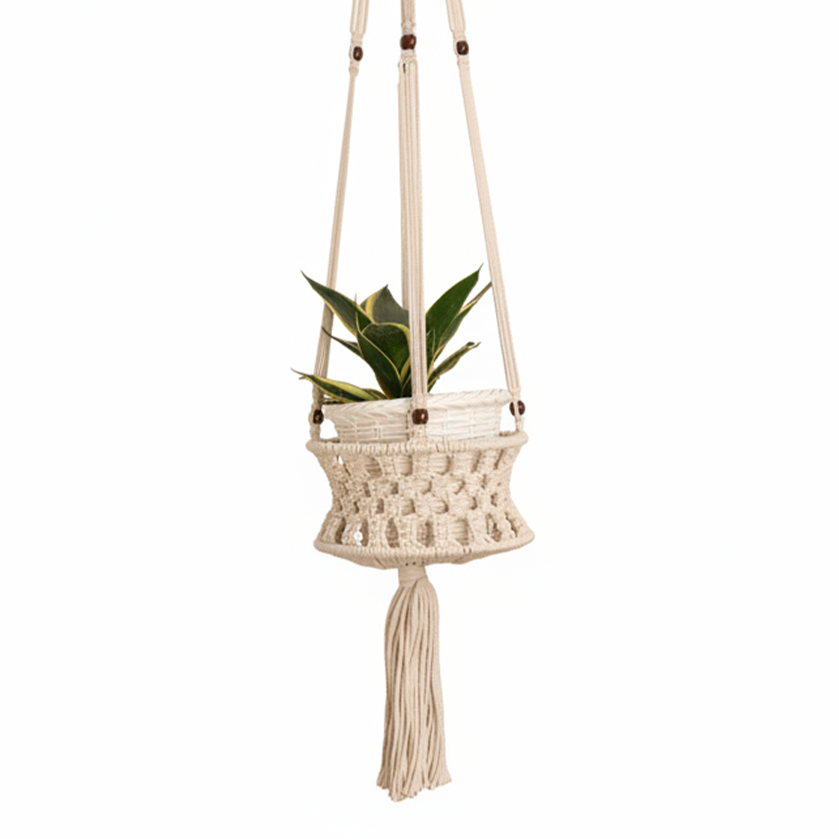 Avoirr Handmade Macrame Plant Hanger | Boho Cotton Hanging Planter Holder