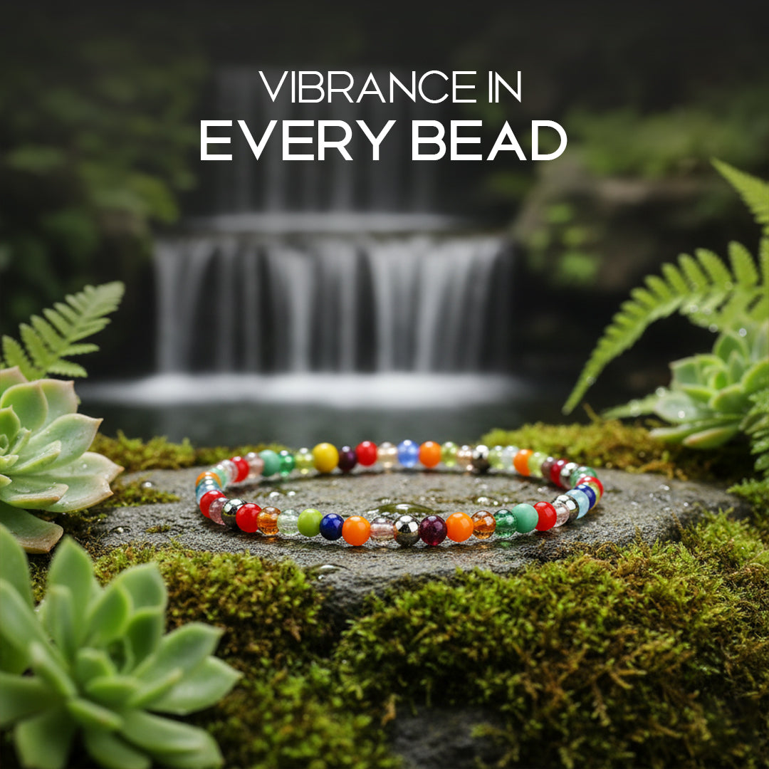 Avoirr Handmade Set of 2 Colorful Beaded Anklets  for Women & Girls – 3mm Glass Beads, Stretchable Elastic Thread, 8 Inch Adjustable Fit