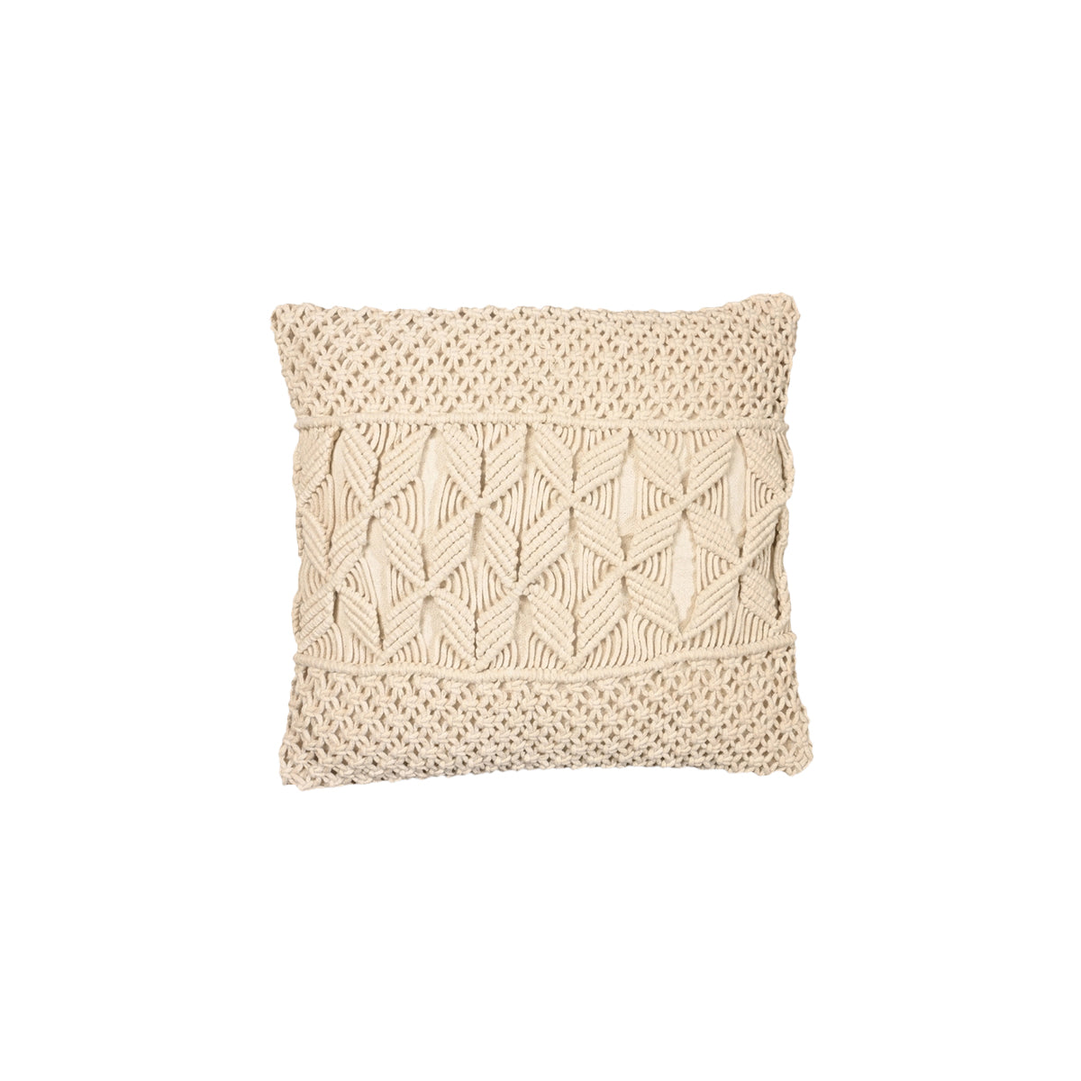 AVOIRR Handmade Macrame Cushion Cover – Boho Decorative Throw Pillow 16x16