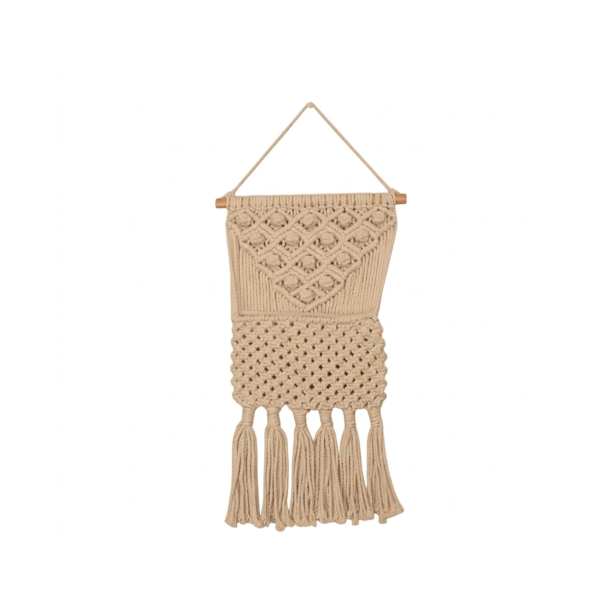 Avoirr Handmade Macrame Magazine Holder Wall Hanging – Boho Cotton Wall Organizer for Magazines, Mail & Newspapers, Decorative Macrame Storage Pocket for Living Room, Bedroom & Office