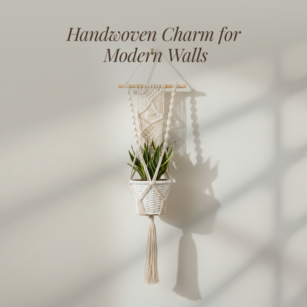 Avoirr Handmade Macrame Wall Plant Hanger | Boho Cotton Hanging Planter