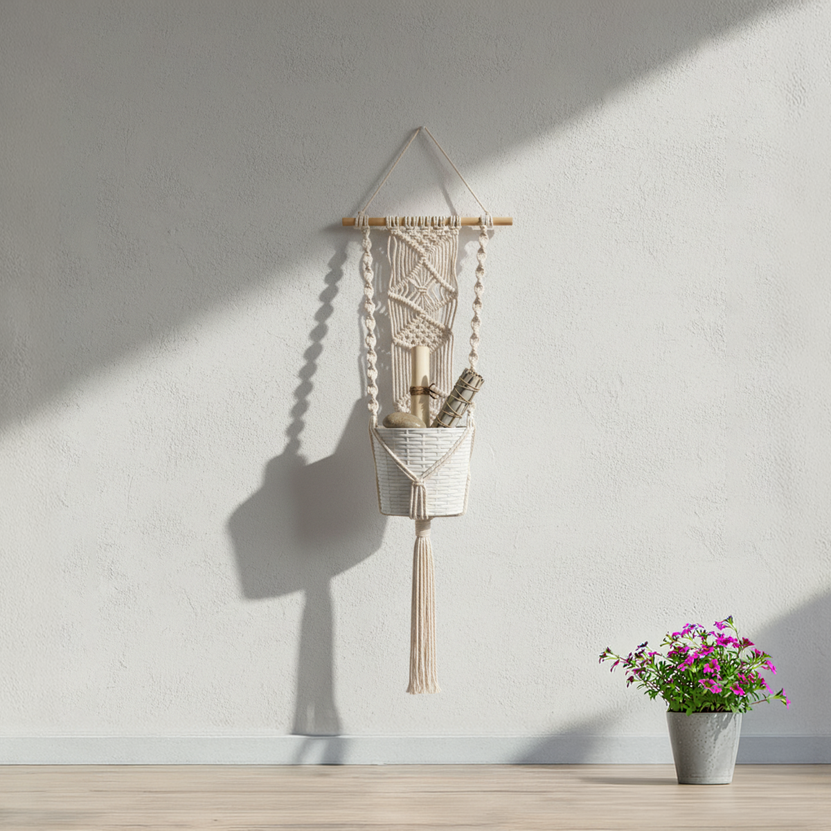 Avoirr Handmade Macrame Wall Plant Hanger | Boho Cotton Hanging Planter
