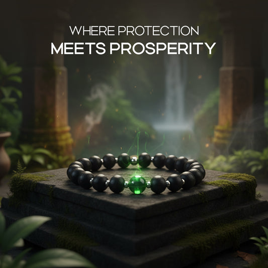 Avoirr 8mm Ebonywood & Green Tiger Eye Beaded Bracelet – Handmade Natural Semi-Precious Stone Jewelry for Men & Women, Stretch Fit 6.75 Inches for Medium Wrist