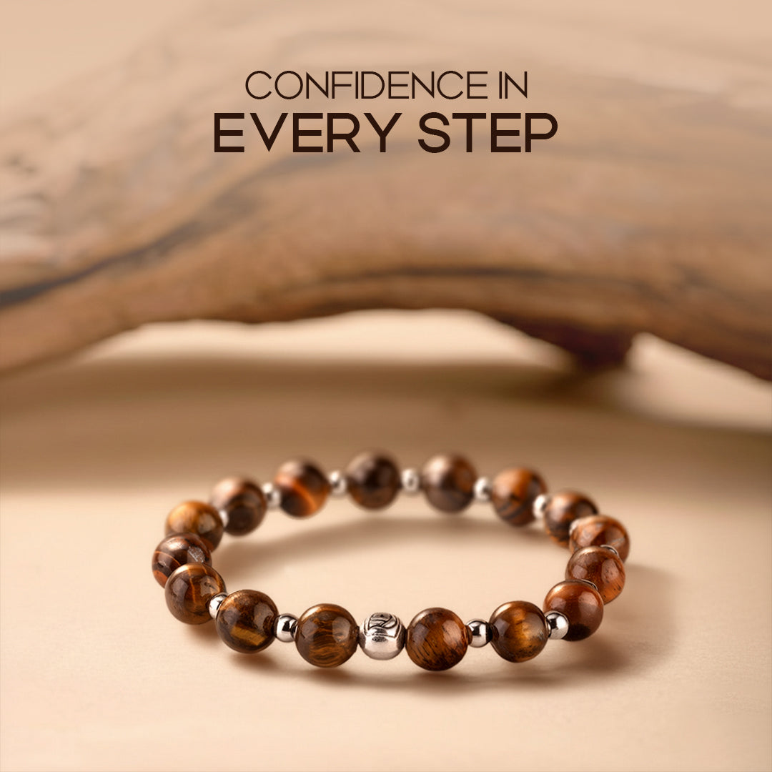 Avoirr 8mm Tiger Eye Beaded Bracelet – Natural Semi-Precious Stone Handmade Jewelry for Men & Women, Stretch Fit 6.25–6.75 Inches Wrists