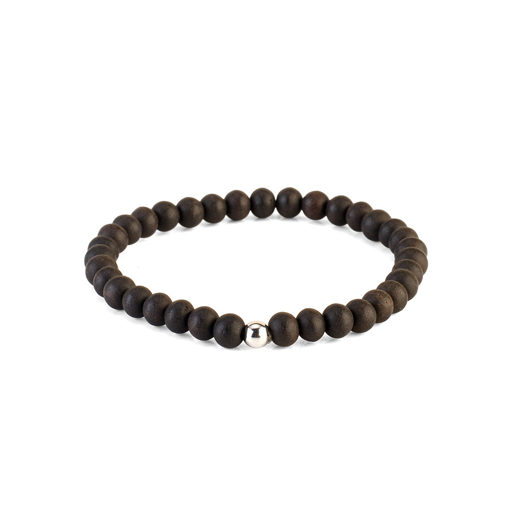 Avoirr Natural Wood & Ebonywood Beaded Bracelets Set of 2 – 6mm Handmade Stretch Bracelets for Men & Women, Yoga Meditation Energy Bracelets, Size 6.5–7 Inches Medium Wrist