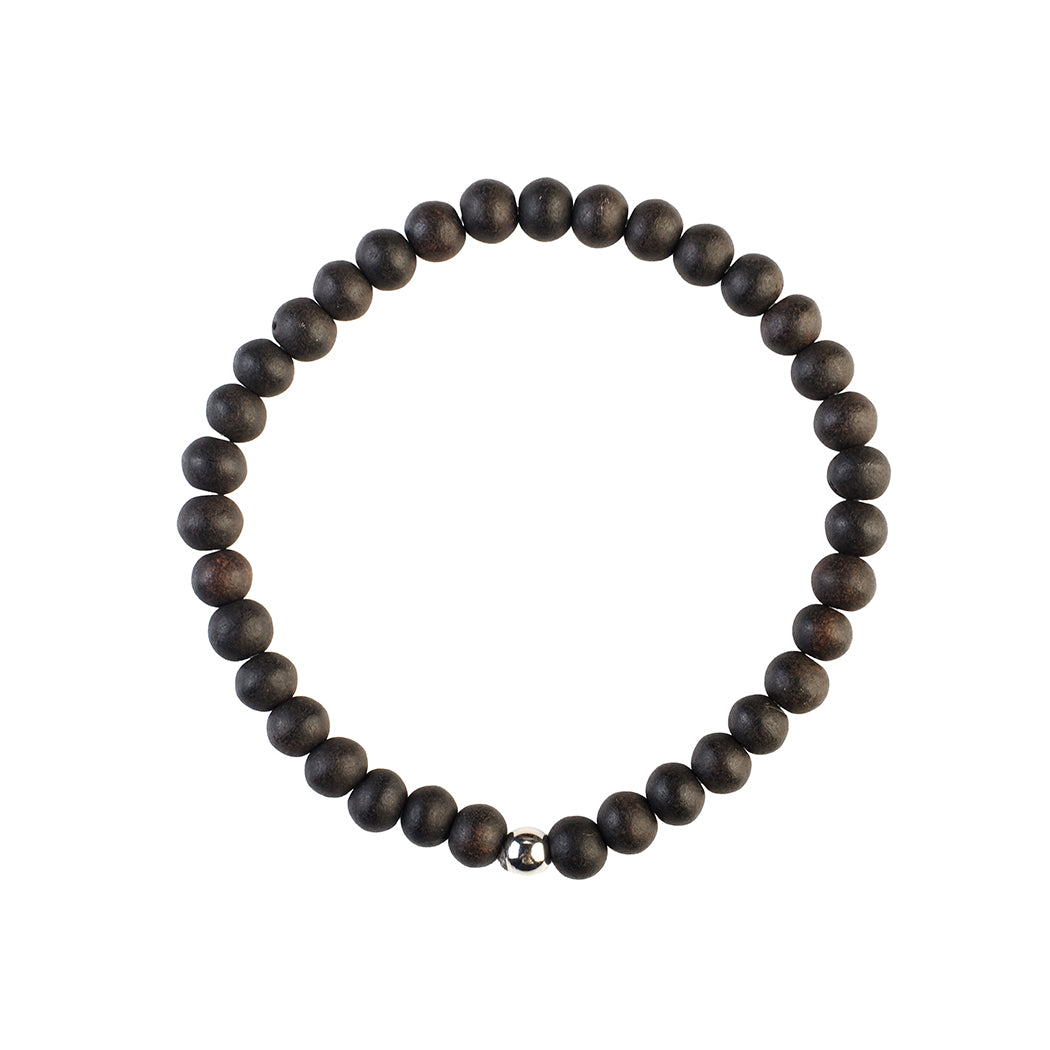 Avoirr Natural Wood & Ebonywood Beaded Bracelets Set of 2 – 6mm Handmade Stretch Bracelets for Men & Women, Yoga Meditation Energy Bracelets, Size 6.5–7 Inches Medium Wrist