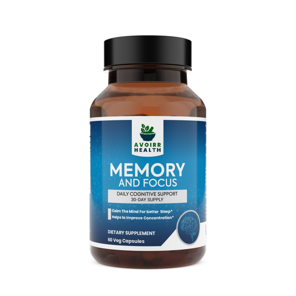 Avoirr Health Memory and Focus Capsules - 800 mg Brahmi & Ashwagandha | Enhances Memory & Focus | Cognitive Support | 60 Veg Capsules