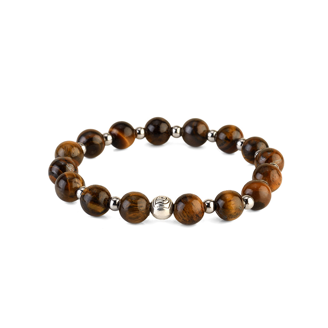 Avoirr 8mm Tiger Eye Beaded Bracelet – Natural Semi-Precious Stone Handmade Jewelry for Men & Women, Stretch Fit 6.25–6.75 Inches Wrists