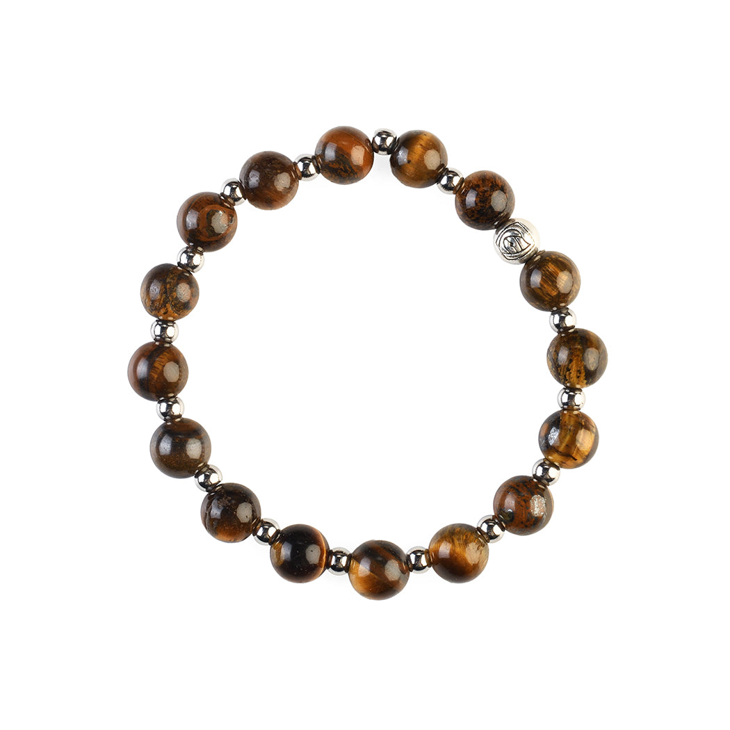 Avoirr 8mm Tiger Eye Beaded Bracelet – Natural Semi-Precious Stone Handmade Jewelry for Men & Women, Stretch Fit 6.25–6.75 Inches Wrists