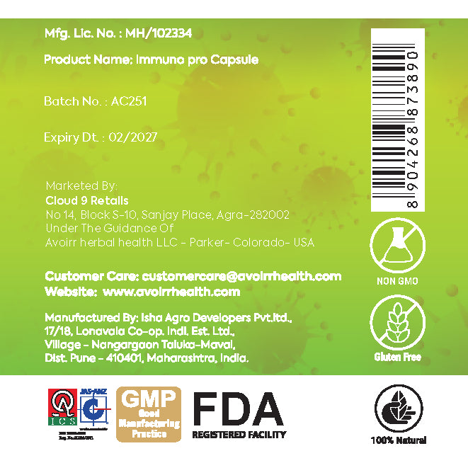 Avoirr Health Immune Support Capsules - Boost Your Immunity with Ashwagandha, Amla, and Turmeric - 60 Veg Capsules